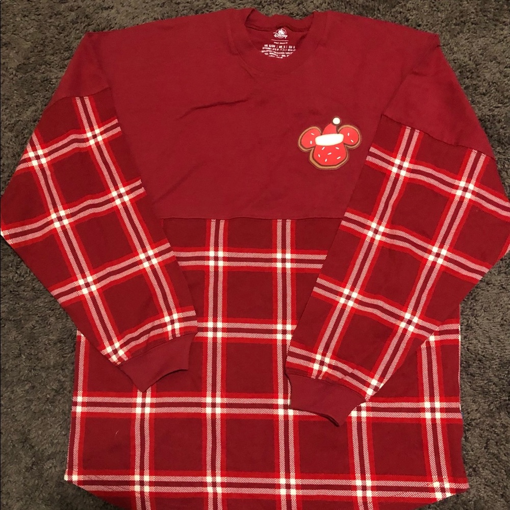 Disney Red Plaid Women's Jersey Top